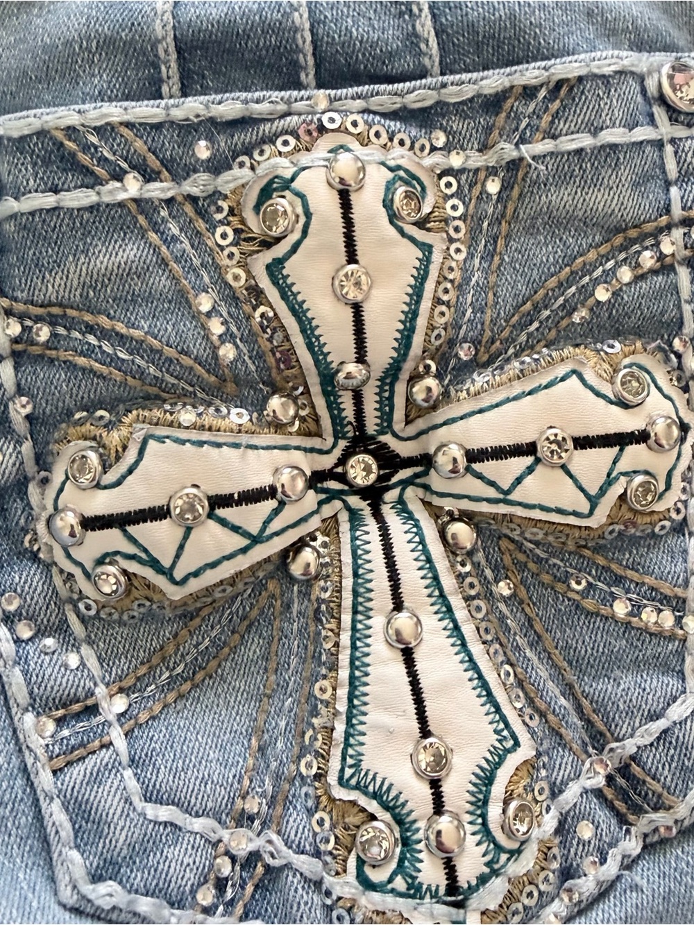 Sky Premium Collection Boot Cut Jeans 5/6 | Y2K Bling Pockets - Picture 4 of 9